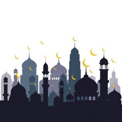 Crescent Moon City Illustration