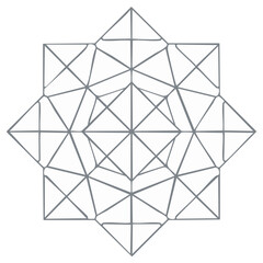 Fototapeta premium Geometric star pattern illustration graphic design element with triangles and squares