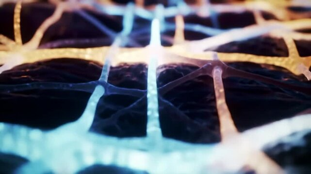 Abstract close-up of a network of interconnected tubules or vessels
