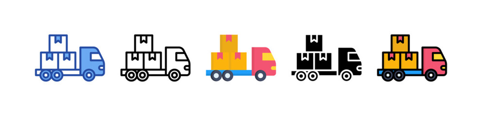 Fototapeta premium Cargo Icon Multi Style Illustration