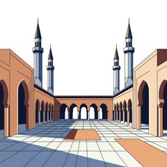 Mosque Courtyard Vector
