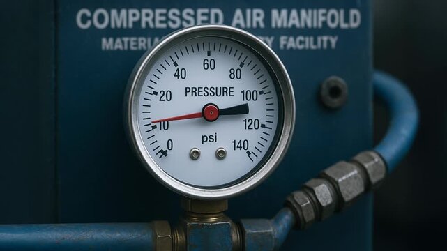 Powerful industrial machines use compressed air pressure gauges and manifold pipe systems for efficient cleaning and maintenance of planet systems