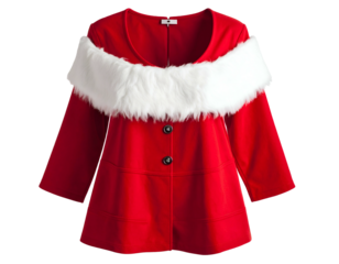 Red festive jacket with faux fur collar & button front