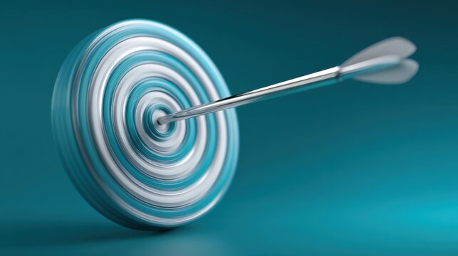 Dynamic Composition of a Dart Arrow Striking a Spinning Target Representing Focus and Precision in a Conceptual Artwork