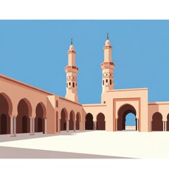 Minimal Mosque Building Scene