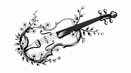 Obraz premium guitar and musical notes