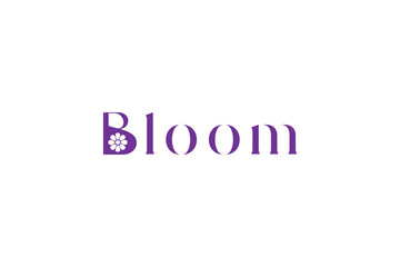 Minimal Letter Bloom Wordmark Logo Template on White Background