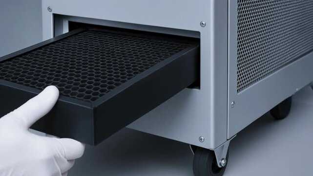 Powerful machine technology uses advanced air filter cleaning for environment protection by removing pollutants and improving planet air quality