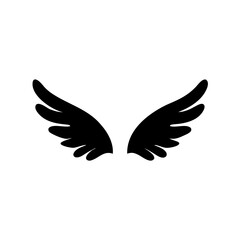 Obraz premium Symmetrical black silhouette of wings evoking angelic flight and divine symbolism