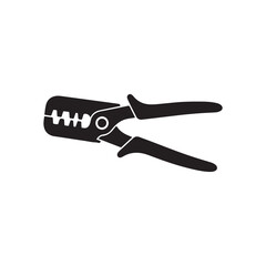 Obraz premium Wire stripper silhouette icon vector flat illustration design on white back ground