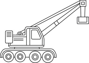 Mobile crane lifting block, construction equipment, heavy machinery, industrial vehicle, boom arm, six wheels, operator cabin, engineering, transport, worksite © Sohel