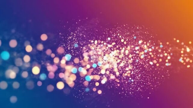 A vibrant and dynamic animated particle stream with colorful glow effects, ideal for multimedia, digital backgrounds, and graphic design projects requiring energetic visual elements.