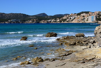 Mediterranean Coast in the Town Peguera on the Island Mallorca