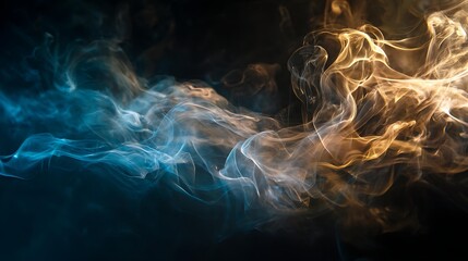 Abstract background with flowing smoke and light artistic mood dramatic tone wide angle, Realistic Photo