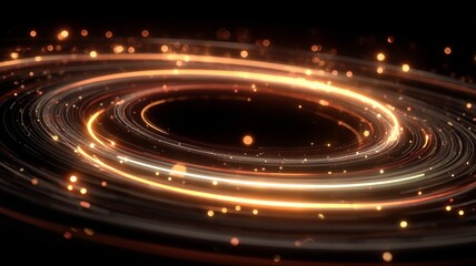 High-speed glowing light trails forming a futuristic circular turntable, vibrant technology background with dynamic motion effect, digital innovation and advanced tech concept illustration