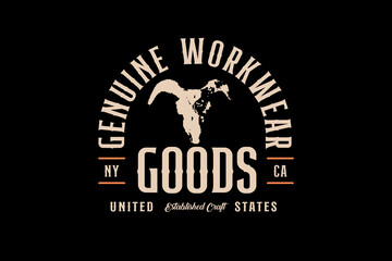 Genuine Workwear Goods Skull Logo Design.