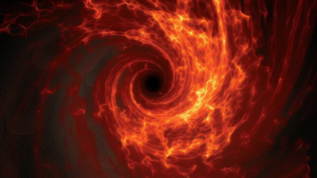 Fiery passage depicted as entrance to hell concept. The swirling flames and dark void create a mesmerizing infernal scene.