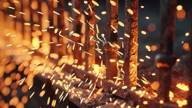 Fiery passage depicted as entrance to hell concept. Glowing embers and molten lava create a dramatic, infernal atmosphere.