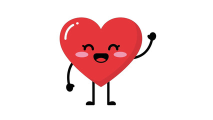 Love Symbol as a Cute Cartoon Character