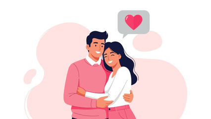 Romantic Couple in a Loving Embrace 