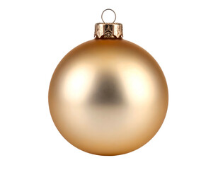 Golden, matte bauble with a metallic loop against black