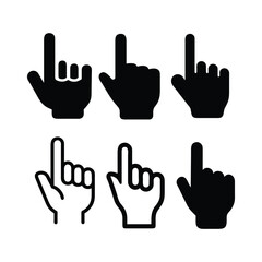 Fototapeta premium Pointing Hand Cursor Icons Collection
