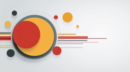 Obraz premium Abstract composition featuring colorful circles and lines in modern design style suitable for digital art background or creative project use