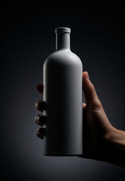 Matte White Ceramic Bottle Mockup