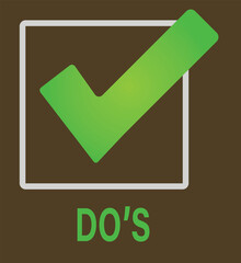 Green Checkmark Checkbox with DO&rsquo;S Text &ndash; Approval and Confirmation UI Element