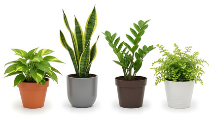 Obraz premium Collection of indoor houseplants in pots