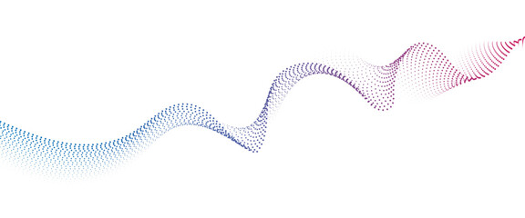 Flowing Dot Wave halftone gradient pattern on transparent background	
