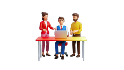 Business Team Working Together on Laptop at Desk