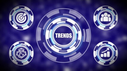 Futuristic Trends Concept with Glowing Blue and White Circular and circular white technology background - Powered by Adobe