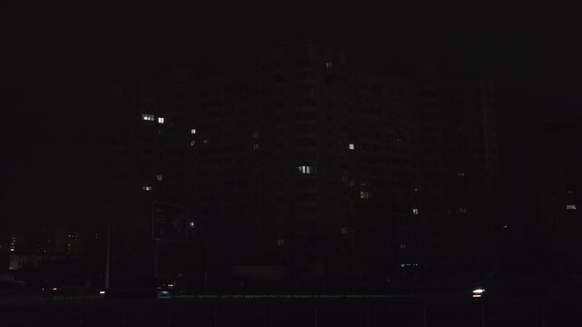 Power outages in Kyiv. Dark houses and streets without lighting after Russian shelling	
