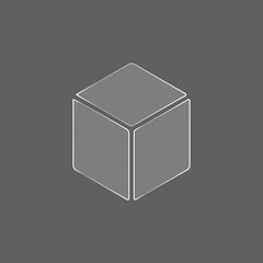 3D Cube Line Icon &ndash; Box, Product, and Abstract Geometry Symbol