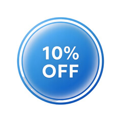 Ten Percent Off Sale Button isolated on transparent background