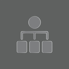 Organization Structure Line Icon &ndash; Hierarchy and Management Symbol
