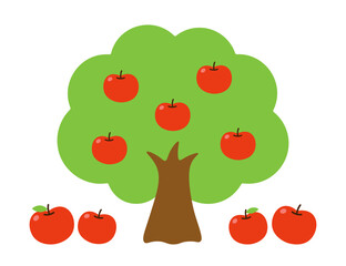 りんごの木　落ちたリンゴ