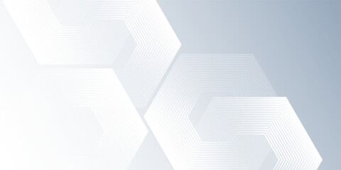 Fototapeta premium White art abstract background with dynamic wavy hexagon texture modern abstract