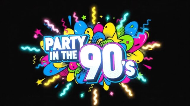Nostalgic 90s Party - A Vibrant Blast from the Past.