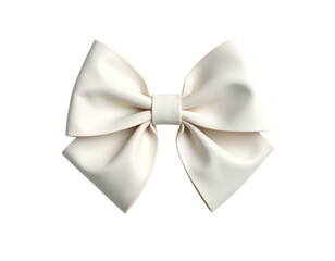 Elegant creamy white bow with delicate folds, a classic accessory