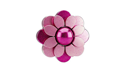 Pink Flower Ornament on White Background