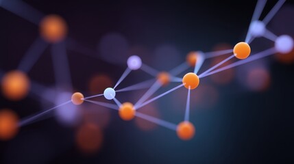 Abstract illustration of interconnected nodes and lines depicting a network structure, showcasing concepts of technology, communication, and data analysis