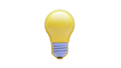 3D Rendered Light Bulb on White Background