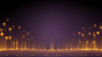 Futuristic Abstract Background with Glowing Hexagons and Light Rays, Suitable for Technology, Digital Design, and Creative Projects