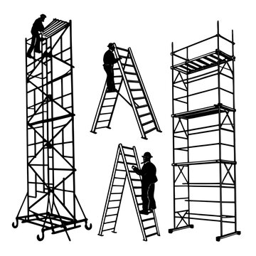 Construction scaffolding illustrations