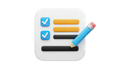 Checklist with Pencil: Completing Tasks Concept