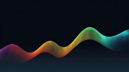 Colorful wave pattern illustration featuring smooth gradients in vibrant tones against a dark background for abstract designs and digital projects.