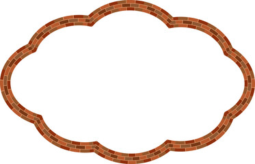 Rectangle shape brick brickwork brown border picture frame vintage retro antique handcraft framework architecture decorative element isolated background 