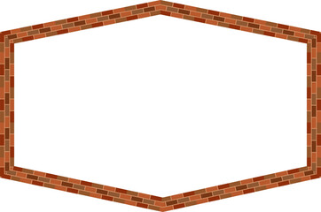 Rectangle shape brick brickwork brown border picture frame vintage retro antique handcraft framework architecture decorative element isolated background 